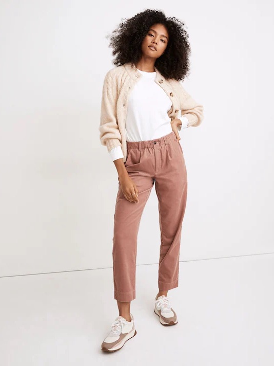 Madewell Corduroy Pull On Mid Rise Jogger Pant- Xs